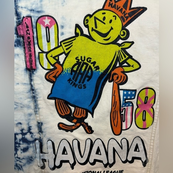 NWT BLACK PIKE HAVANA CHAMPION INTERNATIONAL LEAGUE DENIM STREET GRAFFITI JACKET - Picture 14 of 14